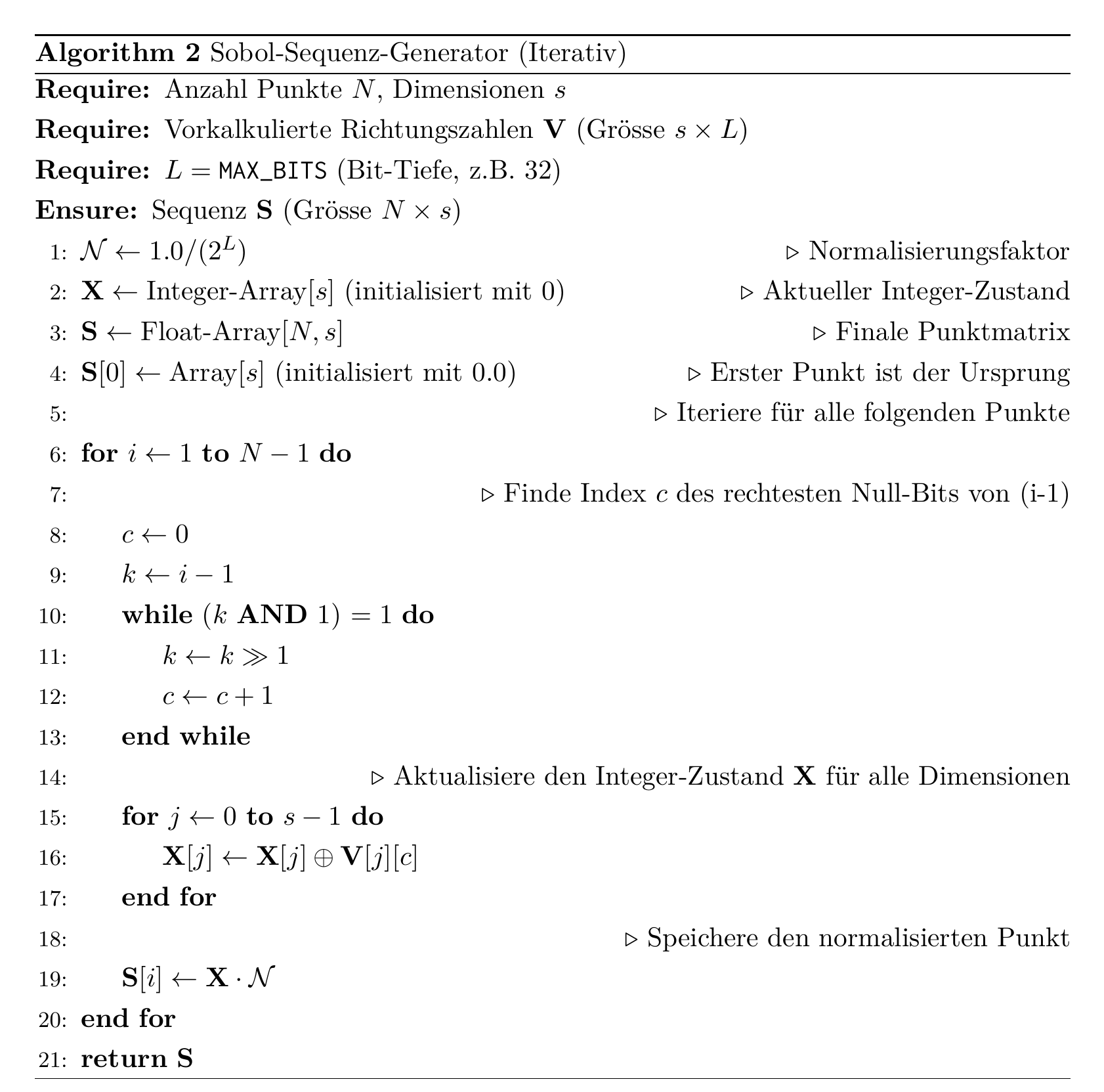 Stufe 2: Generierung der Sequenzpunkte
